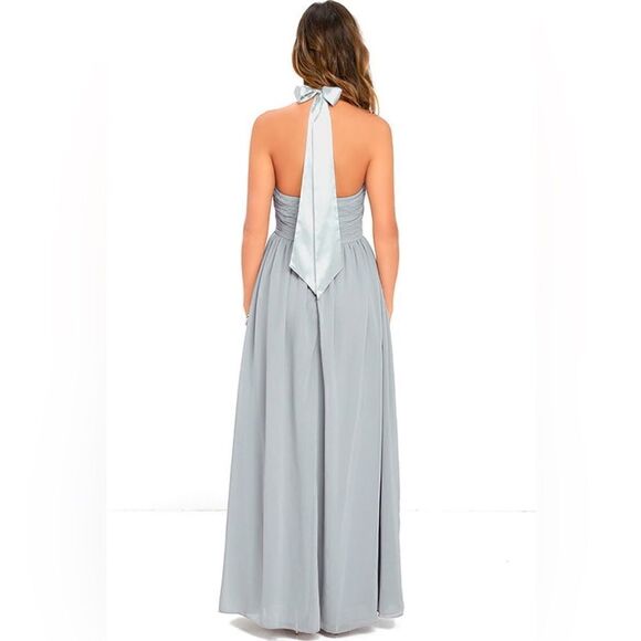 NEW Lulu’s Days Gown By Grey Beaded Maxi Dress NWT - Picture 4 of 7
